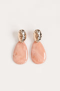 Pendientes ovalados de color rosa - Olena