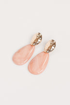 Pendientes ovalados de color rosa - Olena